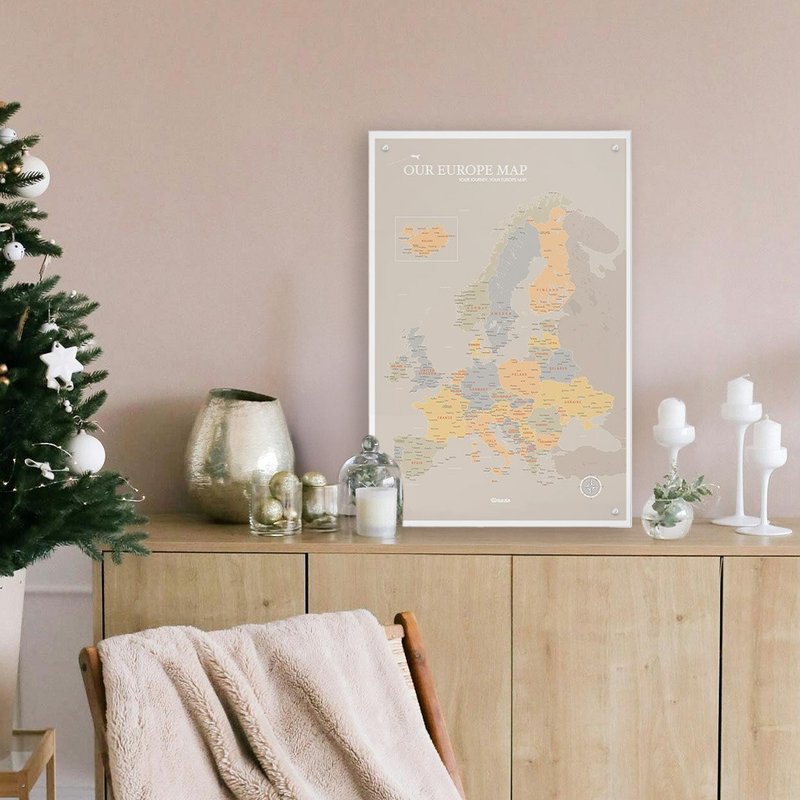 European Map - Custom Magnetic Series Poster - Misty Green (Christmas Custom Gift) - IKEA Message Board - โปสเตอร์ - กระดาษ สีเขียว
