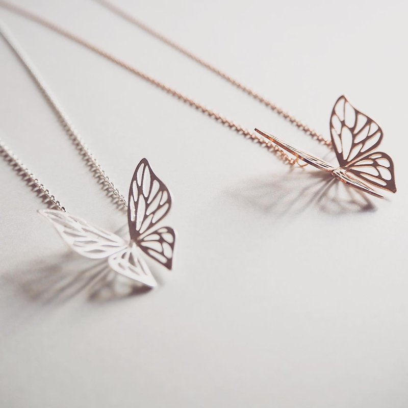 Butterfly wing - Necklaces - Other Metals Silver