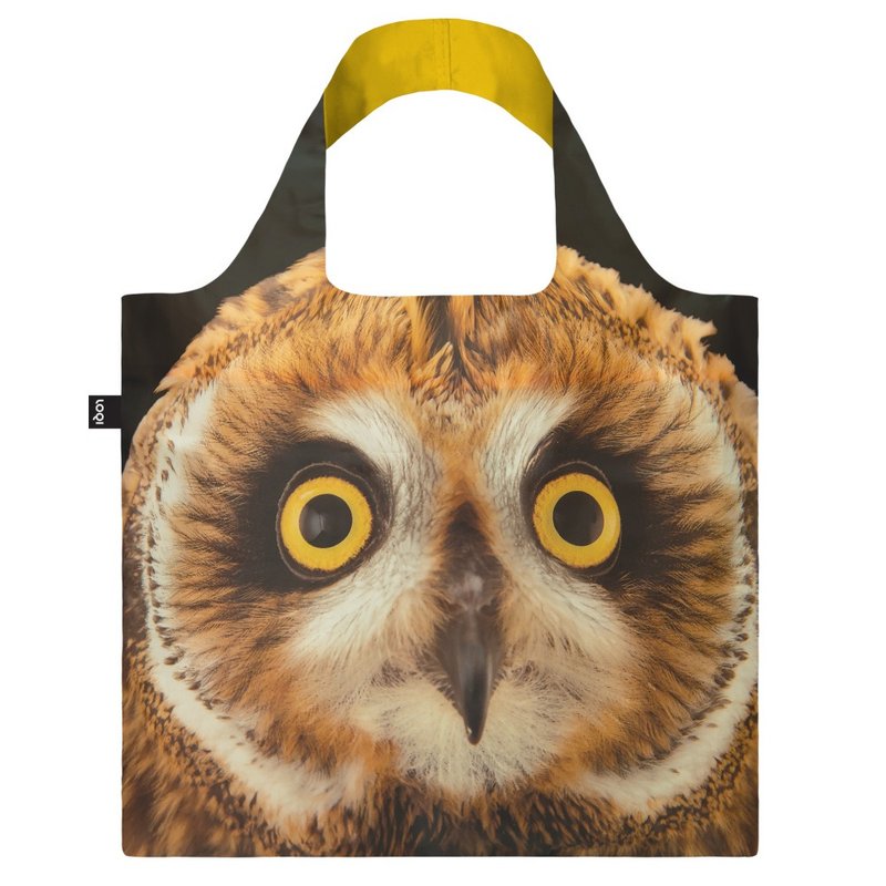 LOQI Shopping Bag - National Geographic Channel Series (Owl NGSO) - กระเป๋าแมสเซนเจอร์ - เส้นใยสังเคราะห์ สีดำ