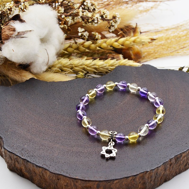 Star 曜 | Ametrine | 925 sterling silver bracelet - Bracelets - Gemstone Purple