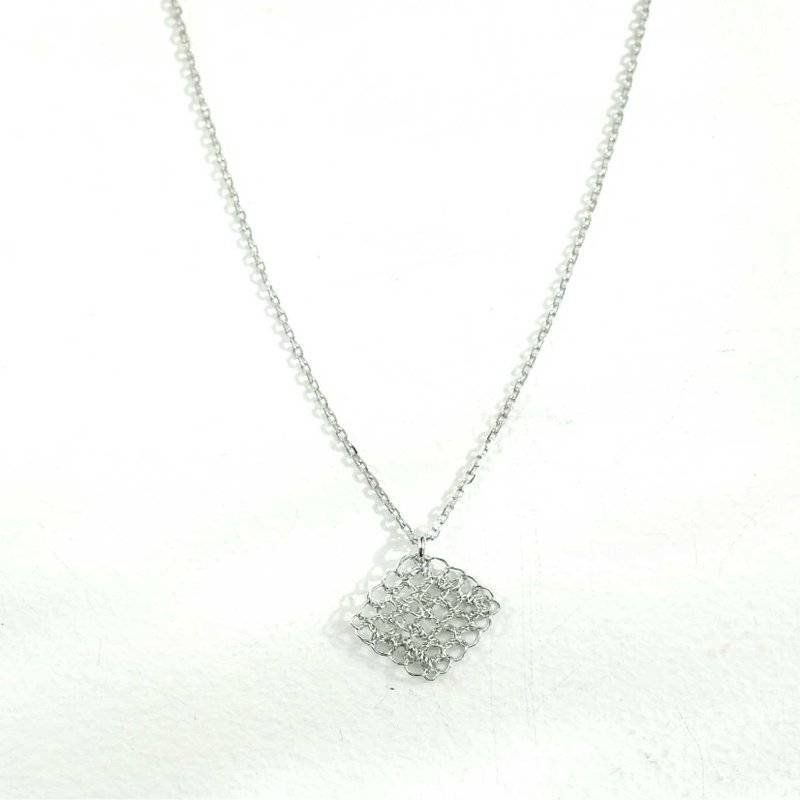 Square Necklace - 項鍊 - 其他金屬 銀色