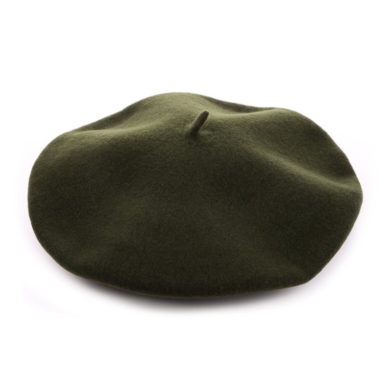 Spain ELOSEGUI female DAME beret EL_DAME19012 olive green - หมวก - ขนแกะ 