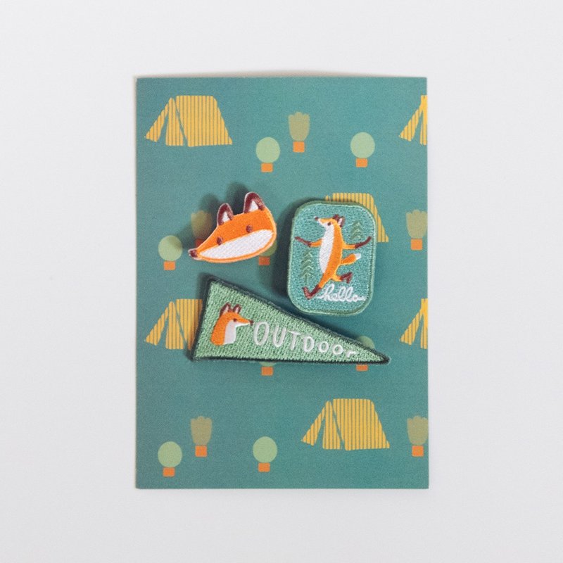 狐吉露營日 Huchii Camping | 刺繡別針組 - 徽章/別針 - 繡線 
