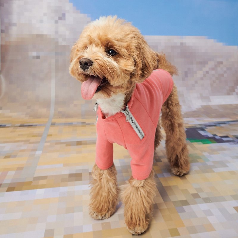 Lazyeazy pet dog double zipper top casual and comfortable small and medium dogs spring new - ชุดสัตว์เลี้ยง - ผ้าฝ้าย/ผ้าลินิน 