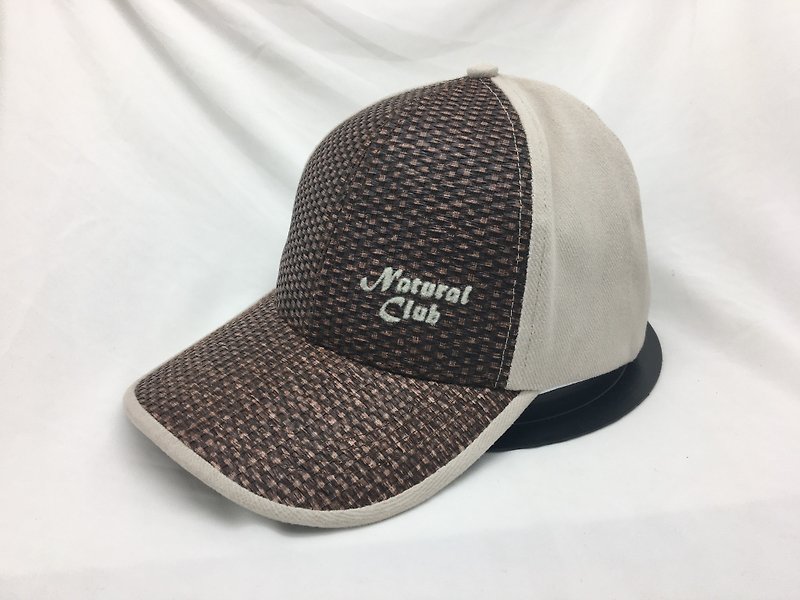 Paper cloth baseball cap (dark coffee + Khaki) old cap made in Taiwan - Hats & Caps - Paper Brown