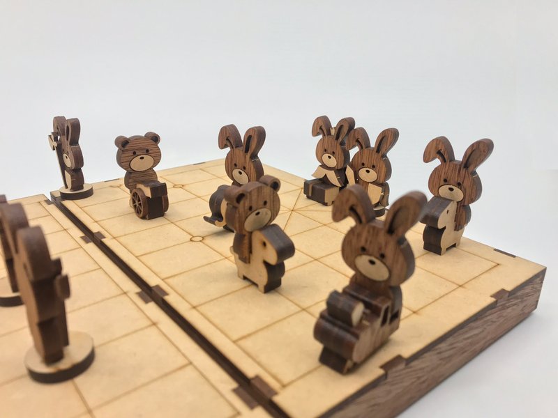 【手作DIY】動物造型 象棋 益智遊戲 (桌遊) - 桌遊/牌卡 - 木頭 咖啡色