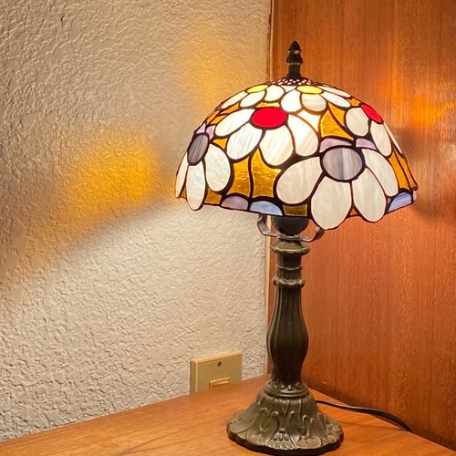 Handmade Retro Inlaid Glass Table Lamp สต ด โอ Kaleidoscope161studio โคมไฟ I Handmade Retro Inlaid Glass Table Lamp, Vintage Glass Shade Table Lamps