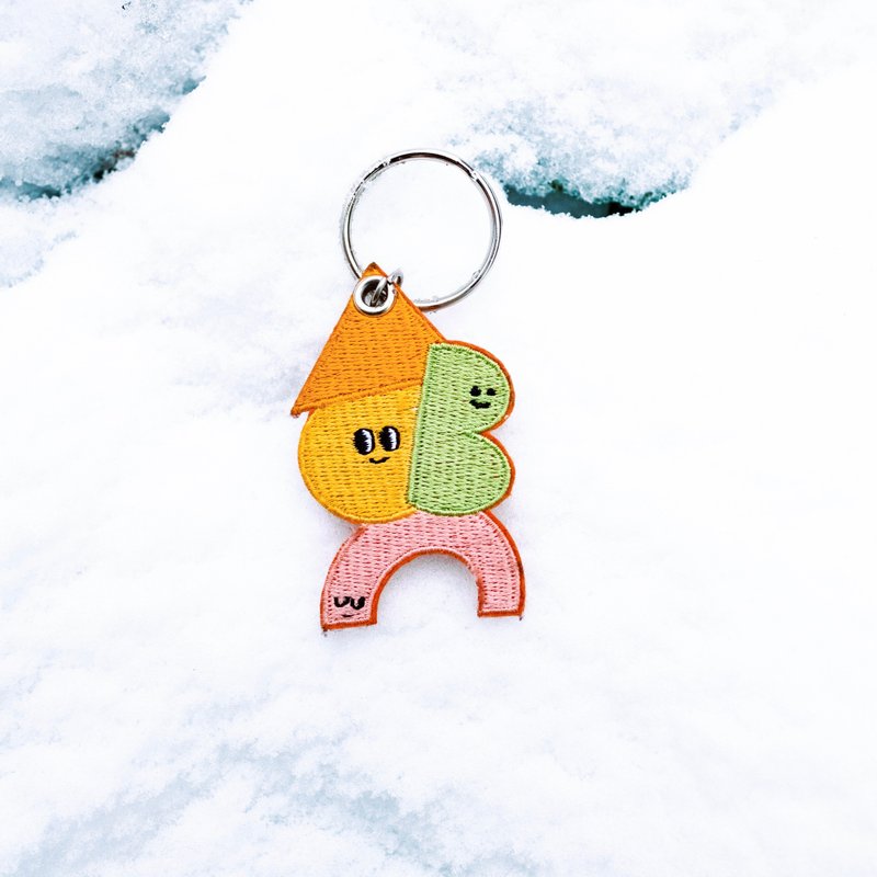 Embroidered Key Ring / Blocks - Keychains - Thread Multicolor