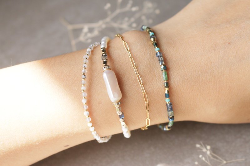 Seasonal sale bracelet agate natural stone elasticity- link- - Bracelets - Gemstone Green