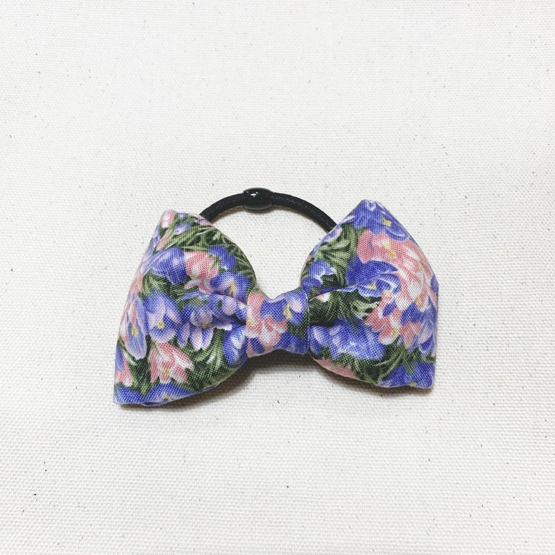 Purple tulip bow hair ornament hair tie - Hair Accessories - Cotton & Hemp Purple