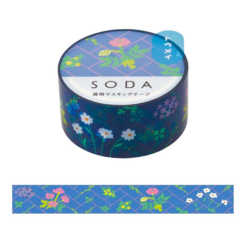 【KING JIM】HITOTOKI SODA Transparent PET Roll Tape 20MM Tiles - มาสกิ้งเทป - วัสดุอื่นๆ 