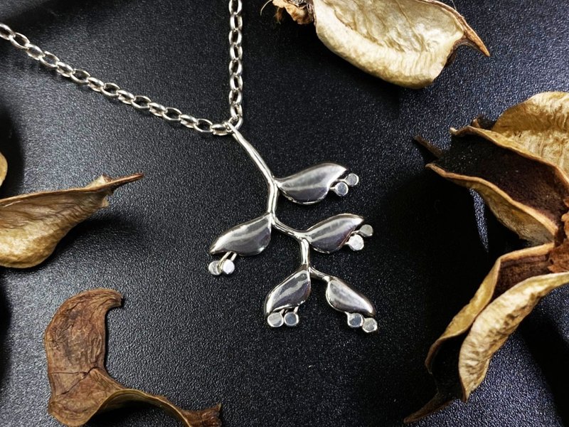 [Half Muguang] Flower String Necklace - Necklaces - Silver Silver