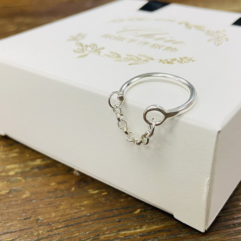 Sterling Silver Ring Half Ring Half Chain S300 - General Rings - Sterling Silver Silver