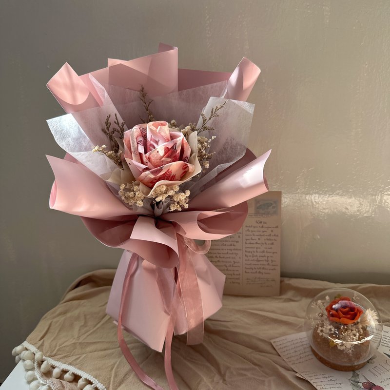 美好時光 | 永遠有錢花束、鈔票花束、乾燥花束 - 乾燥花/永生花 - 紙 