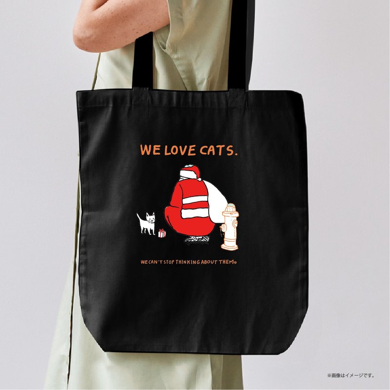 WE LOVE CATS. /A4サイズ対応のトートバッグ - 手提包/手提袋 - 棉．麻 黑色