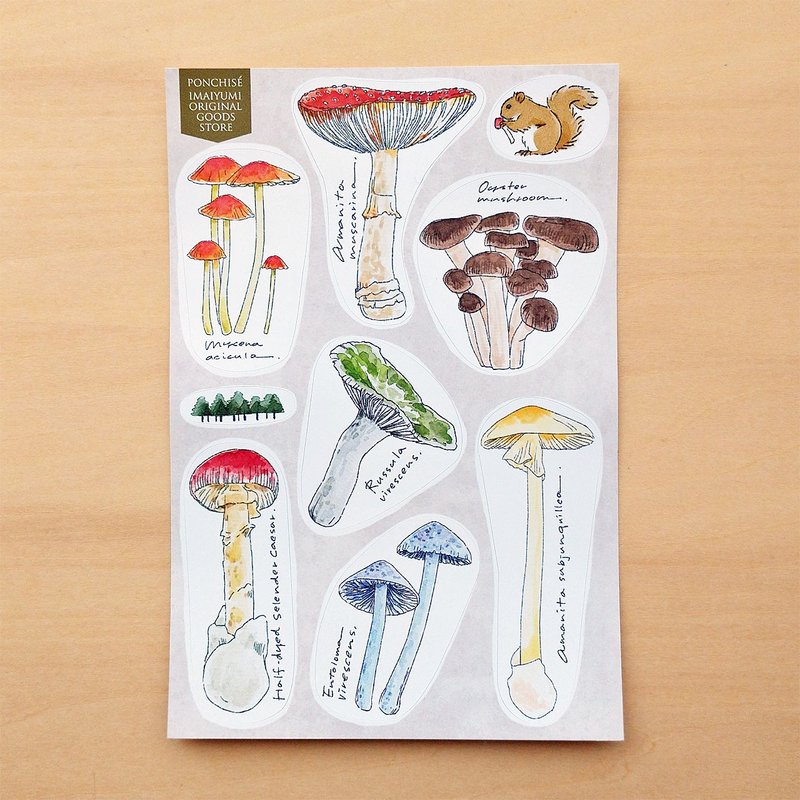 PET sticker mushroom - สติกเกอร์ - กระดาษ สึชมพู