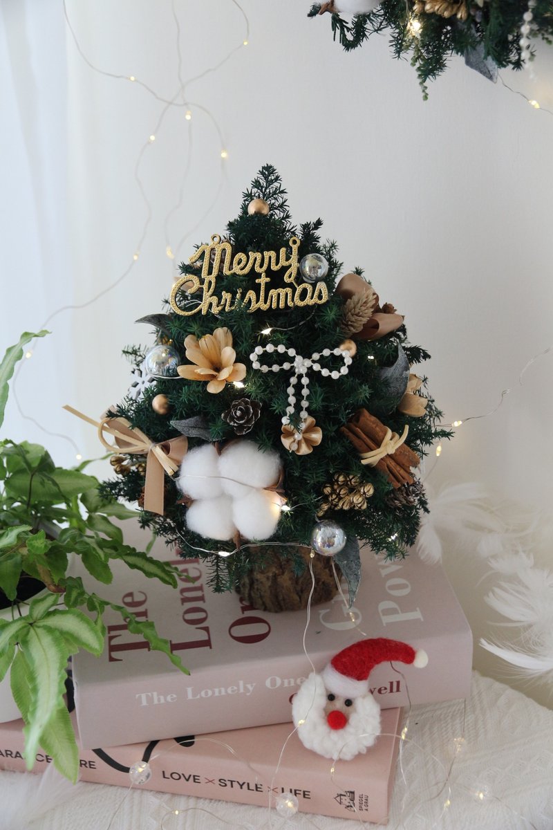 [Christmas Flower Gift] Christmas Tree Everlasting Christmas Tree Christmas Gift Exchange Gift Everlasting Potted Flower - Dried Flowers & Bouquets - Plants & Flowers Yellow