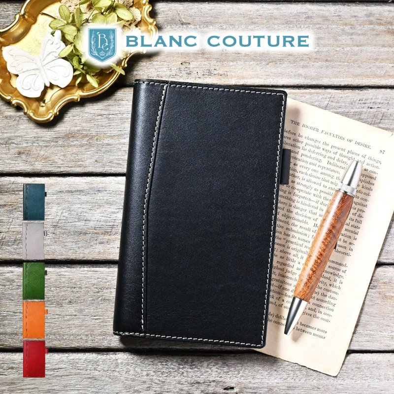 システム手帳 バイブル サイズ 11mm リング 本革 - ノート・手帳 - 革 ブラック