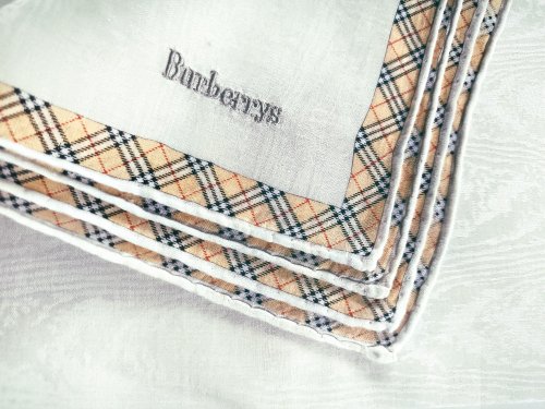 バーバリー　ハンカチ バーバリー ヴィンテージ ハンカチ 織り 高級 パターン チェック