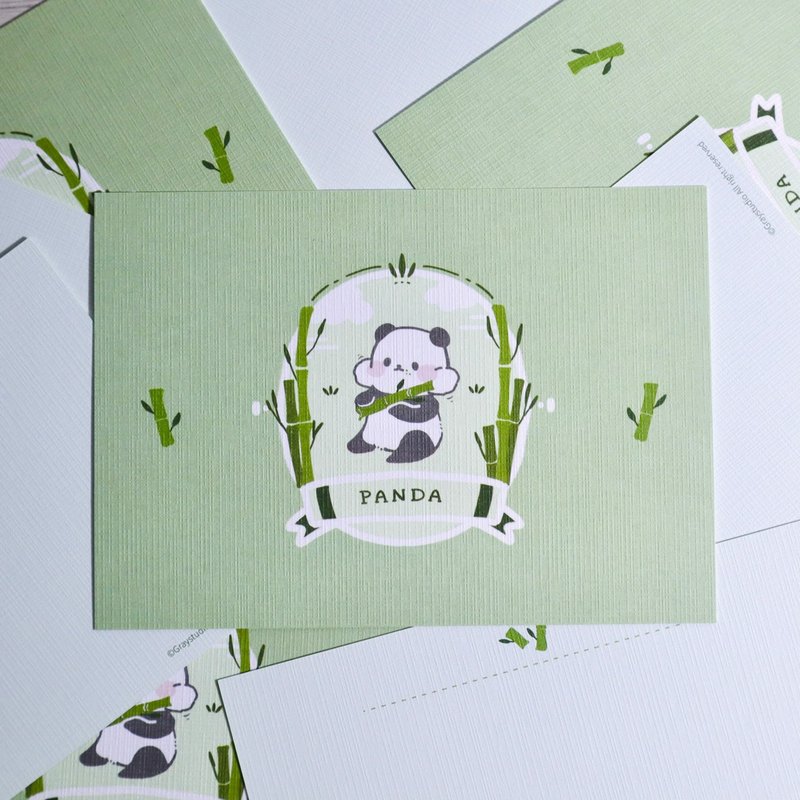 Dust Postcards - Animal Series | Panda Postcards | Hand-painted Postcards Stationery Cultural Creation - Cards & Postcards - Paper Green