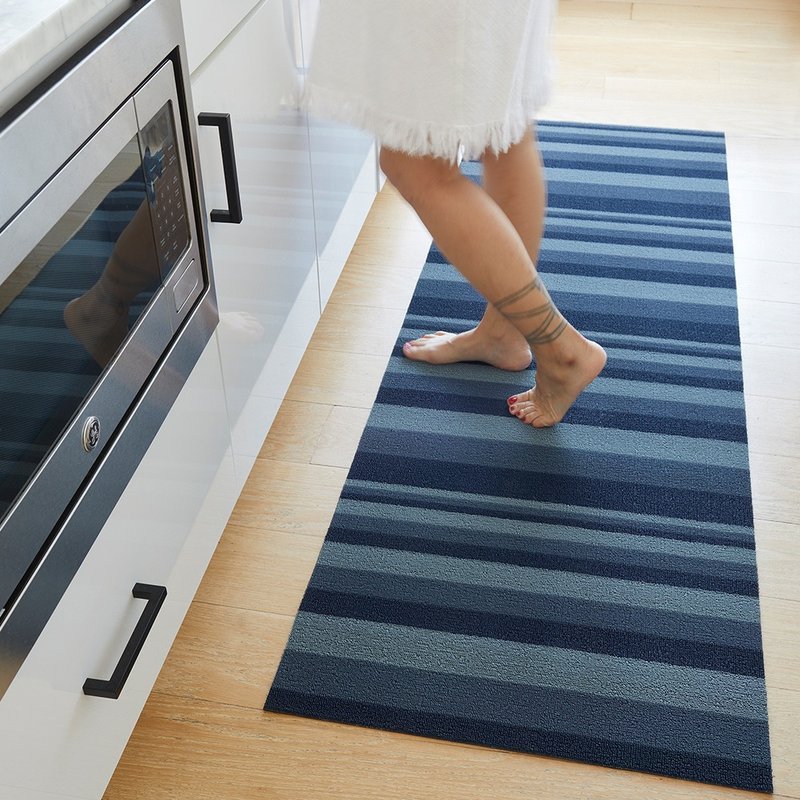 Bounce Stripe Series Long Floor Mat-61x183cm Blue (Storm) - Place Mats & Dining Décor - Silicone Blue