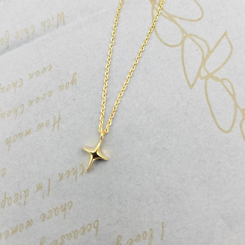 925 sterling silver gold plated-gold sparkle sterling silver necklace - สร้อยคอ - โลหะ สีทอง