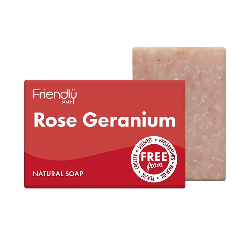 【FRIENDLY SOAP】Rose Geranium Brightening Youth Handmade Soap(95g) - สบู่ - วัสดุอื่นๆ 