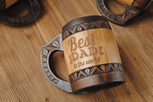 Tree of life Wooden beer mug Man birthday gift anniversary gift viking gift  - Shop WOODCARV Mugs - Pinkoi