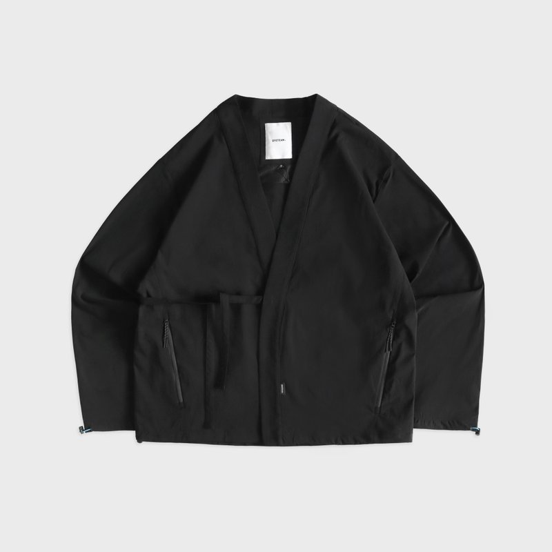 DYCTEAM - RAYON Nylon 微皺肌理紋機能_寬鬆立體打摺弧袖罩衫 - 男夾克/外套 - 其他材質 黑色