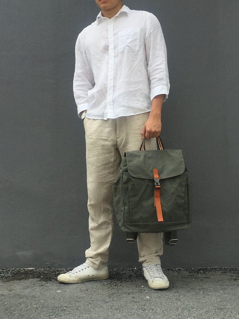 Water resistant backpack , Green travel backpack Japan, Unisex backpack - no.108 - Backpacks - Waterproof Material Green
