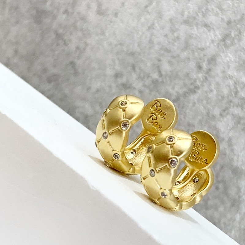 Clip On Earrings | Diamond Prism | Diamond Glitter - Earrings & Clip-ons - Copper & Brass Gold