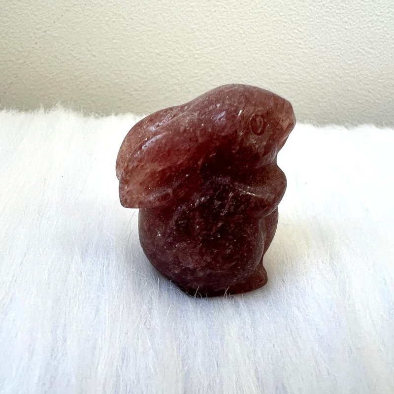 紅草莓晶兔子 | 水晶 | 水晶擺件 | 水晶卡通及動物 - 擺飾/家飾品 - 水晶 紅色