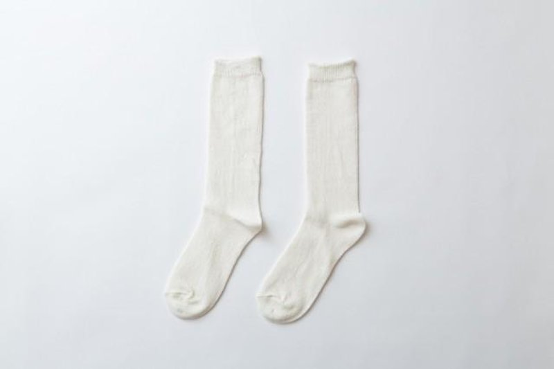 Linen knitted socks off white ladies - Other - Cotton & Hemp White