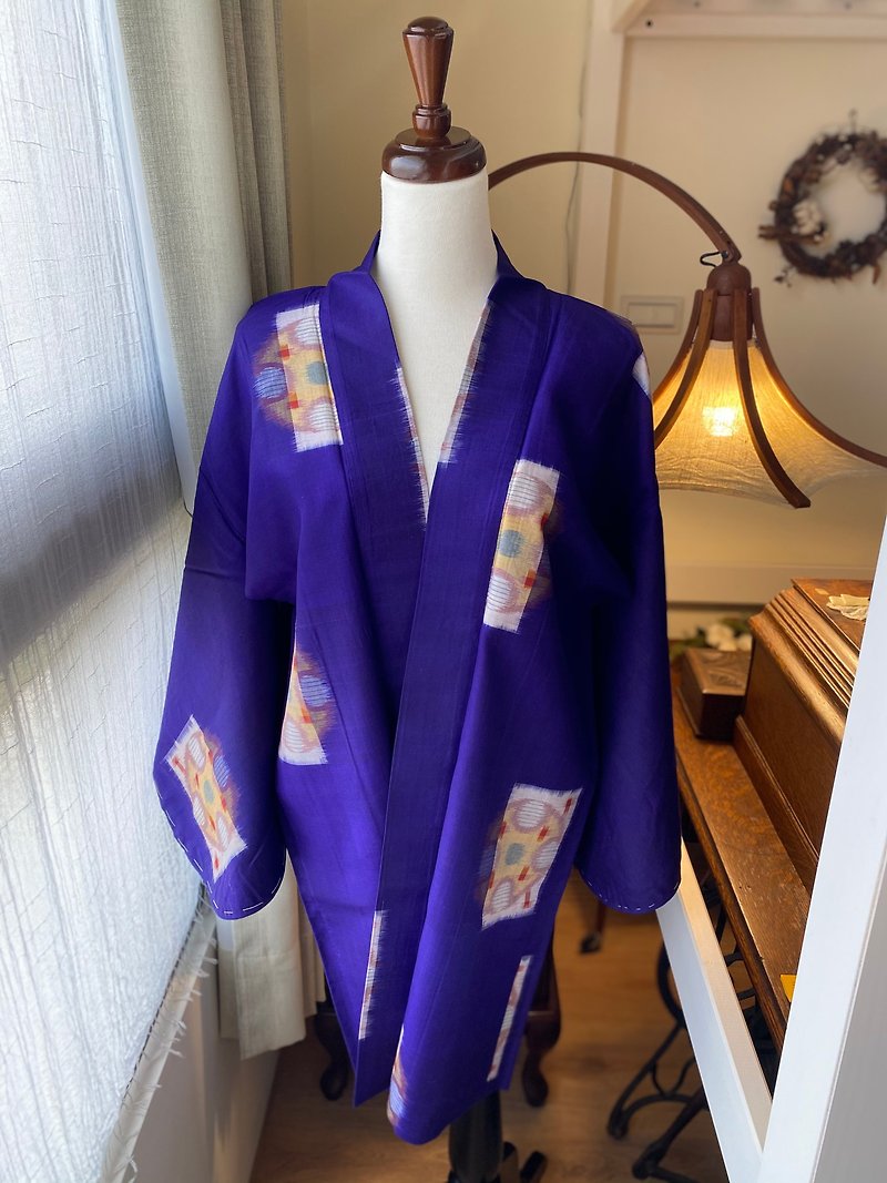 紫色銘仙古著羽織 - 女大衣/外套 - 絲．絹 紫色