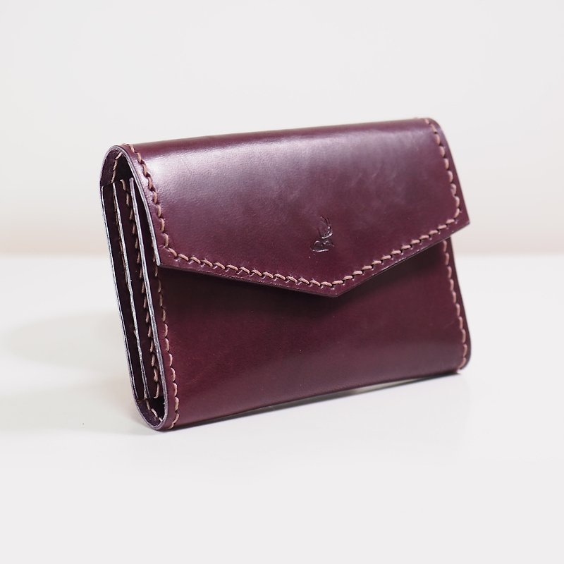 Business Card Holder - Plum Caspia - Card Holders & Cases - Genuine Leather Purple
