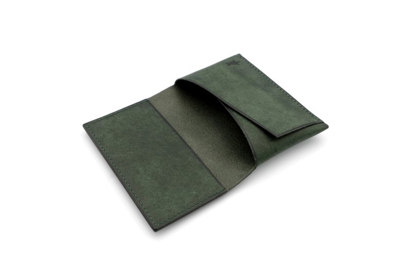 [Made-to-Order] Business Card Holder - Italian Leather - Moss Green - ORIGIN Series - ที่เก็บนามบัตร - หนังแท้ สีเขียว
