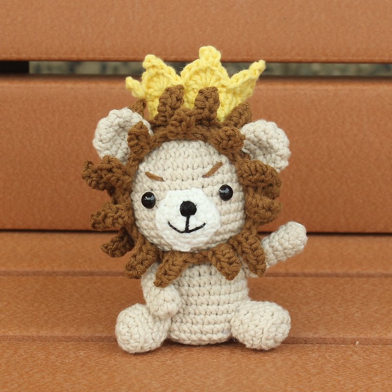 ライオンキングライオンの手編み - 人形・フィギュア - コットン・麻 ブラウン