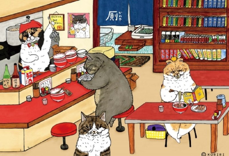 208片拼圖-不可思議的貓世界 鰹魚拉麵 - 拼圖 - 紙 