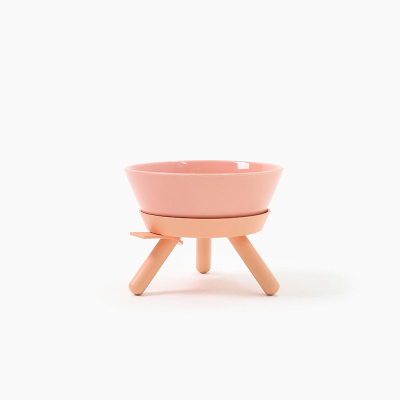 Oreo Table Dish Frame Set - Pink - Pet Bowls - Porcelain Pink