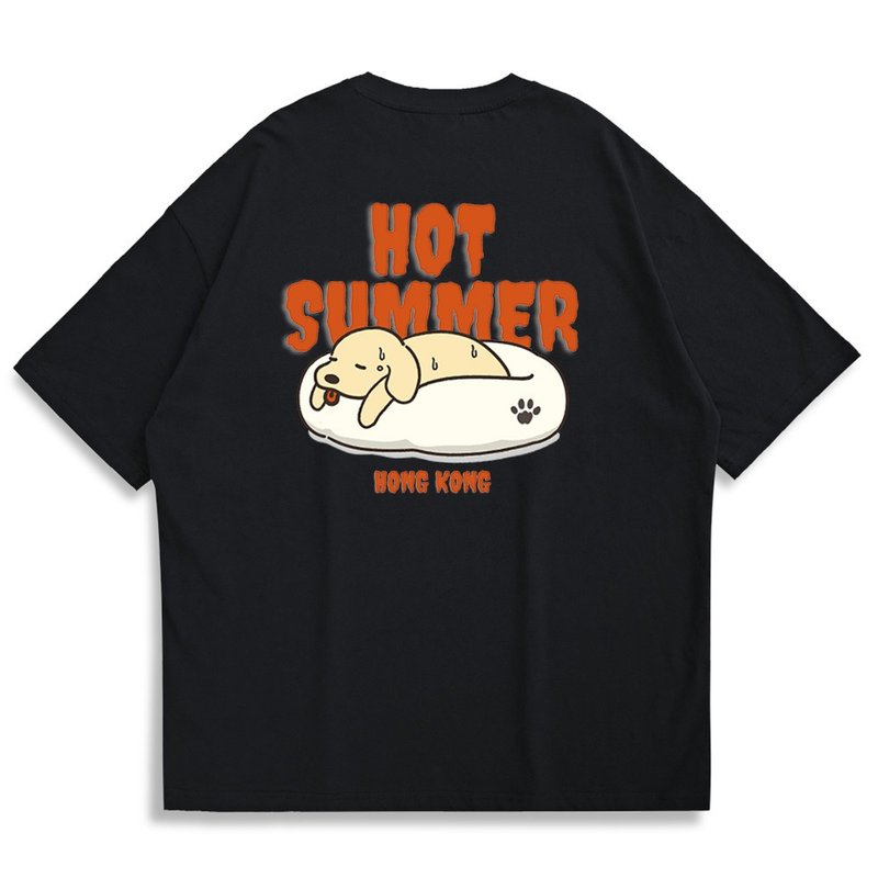 【CREEPS】Hot Summer Dog 寬鬆重磅印花T恤 - 帽T/大學T - 棉．麻 多色