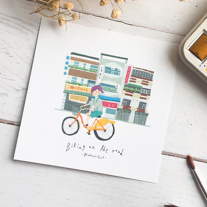 Illustrated Postcards / Taiwan Story - Bicycle [Meteorillst] - Cards & Postcards - Paper White