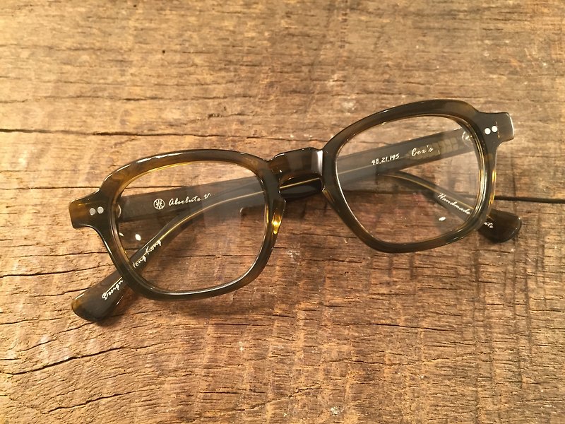 Absolute Vintage-Cox's Road Square Thick Frame Plate Glasses-Green - กรอบแว่นตา - พลาสติก 