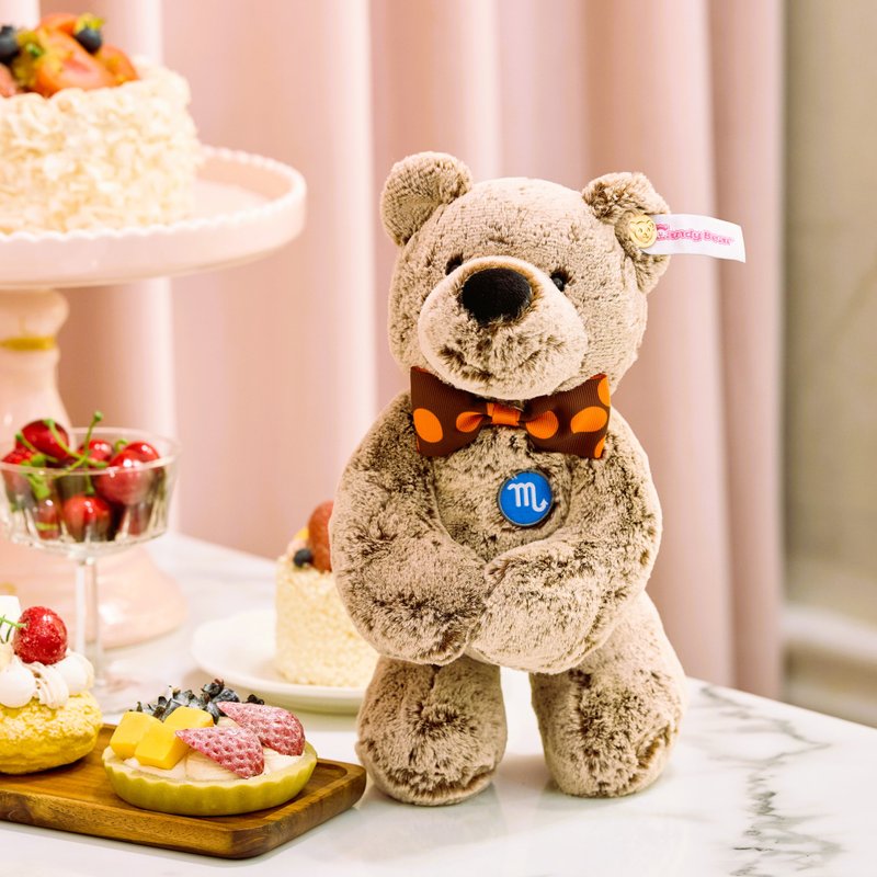 CANDY BEAR 十二星座熊系列天蠍座 Scorpio 28cm咖啡色磁力雪絨熊 - 公仔/玩偶 - 聚酯纖維 咖啡色