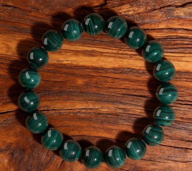 孔雀歸來天然石手串手鏈原石珠子水晶 - 手鍊/手環 - 水晶 綠色