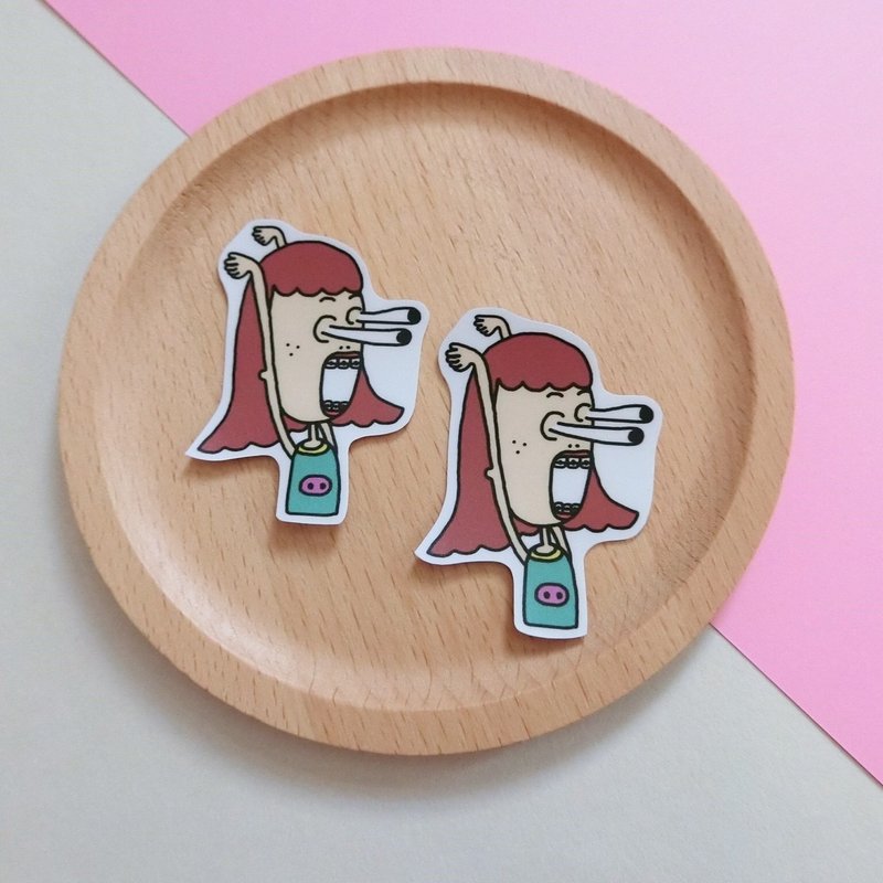 驚嚇米粒 / 小貼紙 - 貼紙 - 紙 多色
