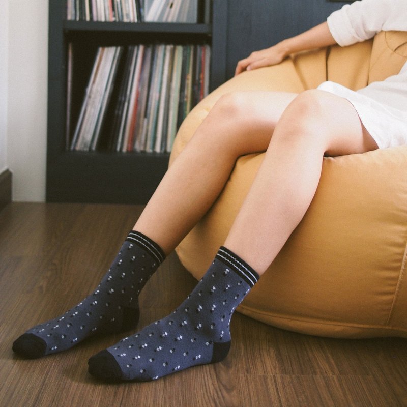 Bobbi in grey - Crew Socks - 襪子 - 棉．麻 灰色