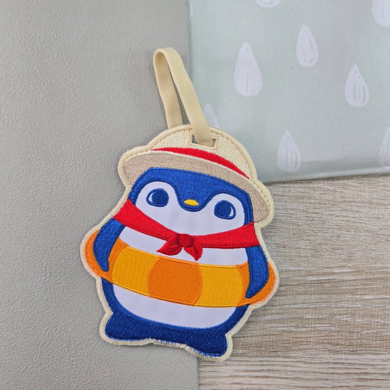 [Embroidered Luggage Tag] Vacation Penguin | Luggage | Travel | Document Cover | Easy Travel Card Holder - Luggage Tags - Thread Multicolor