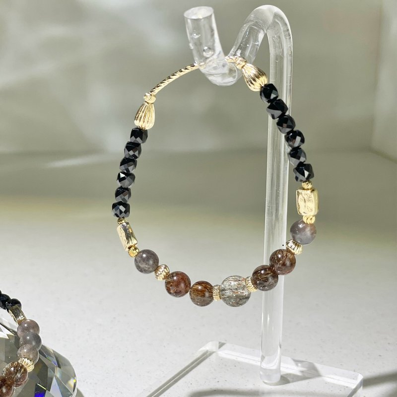 Everyday citrine acestrile|Black gold backbone|Black gold super|Black spinel|Crystal bracelet A2422-2 - Bracelets - Crystal Multicolor