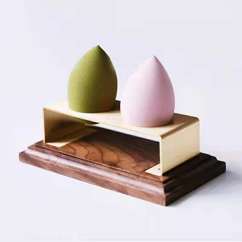 美容卵収納ラックプラスブラックウォールナット<イエロー> - 収納用品 - 木製 