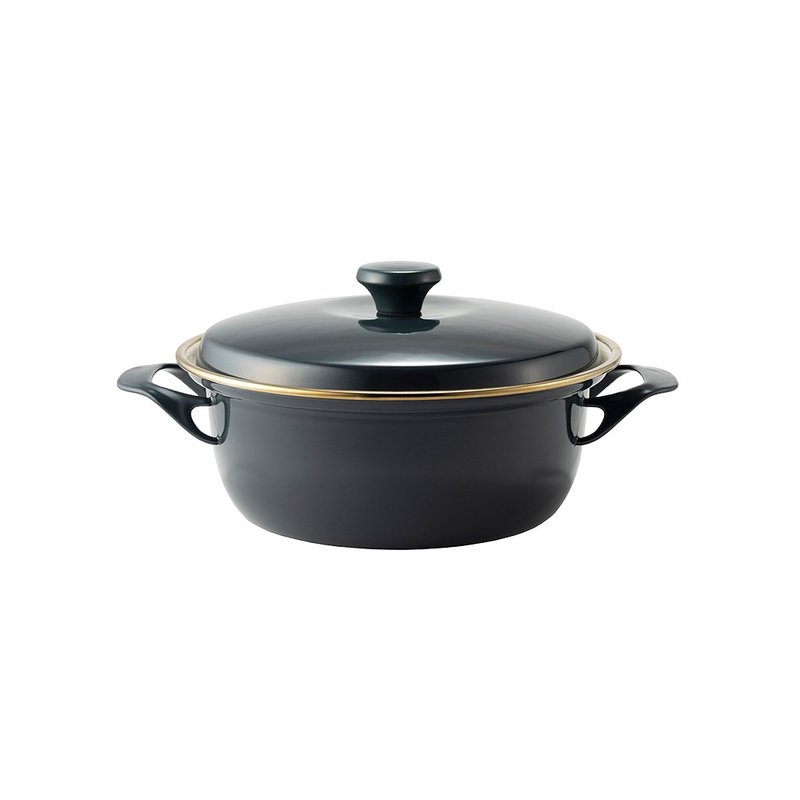 EX 系列 琺瑯鋼雙耳連蓋湯鍋 20cm 深灰色 - 廚具 - 琺瑯 